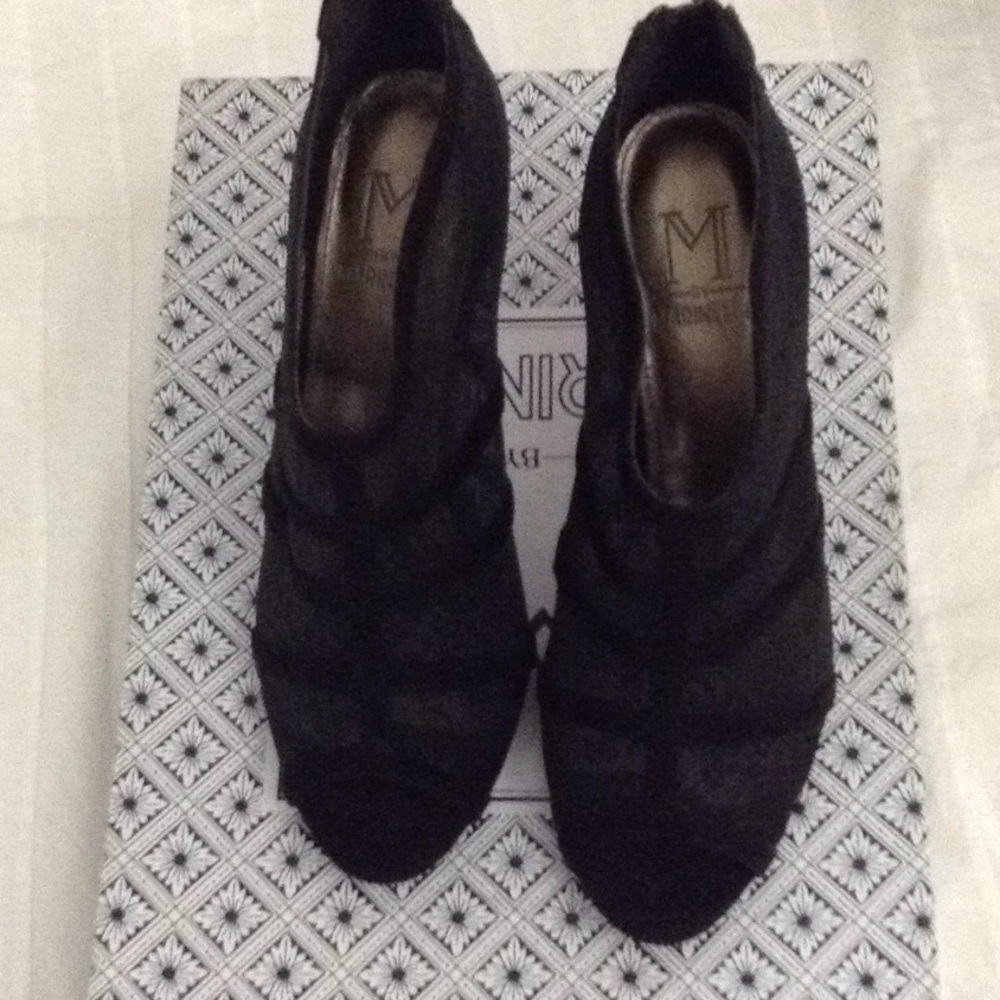 Black open toe booties